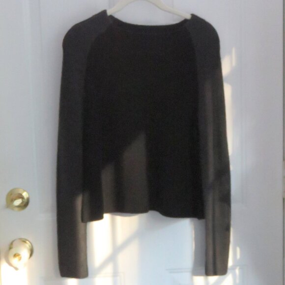 Eileen Fisher XXS 2 Tone Gray Color Block Oversized Fine Merino Wool Sweater - Picture 12 of 15